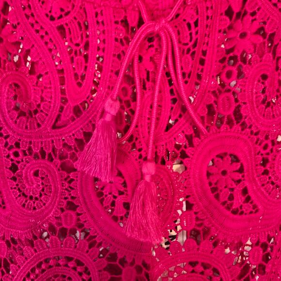 L'Agence Geraldine Paisley Crochet Cover Up Pants Elastic Drawstring Waist S NEW - Picture 9 of 9